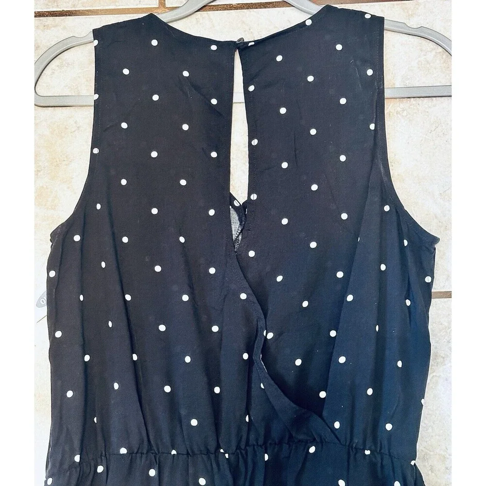 NWT Old Navy Size S Polka Dot Wide Leg Jumpsuit Pockets Boho Contemporary - Picture 7 of 11